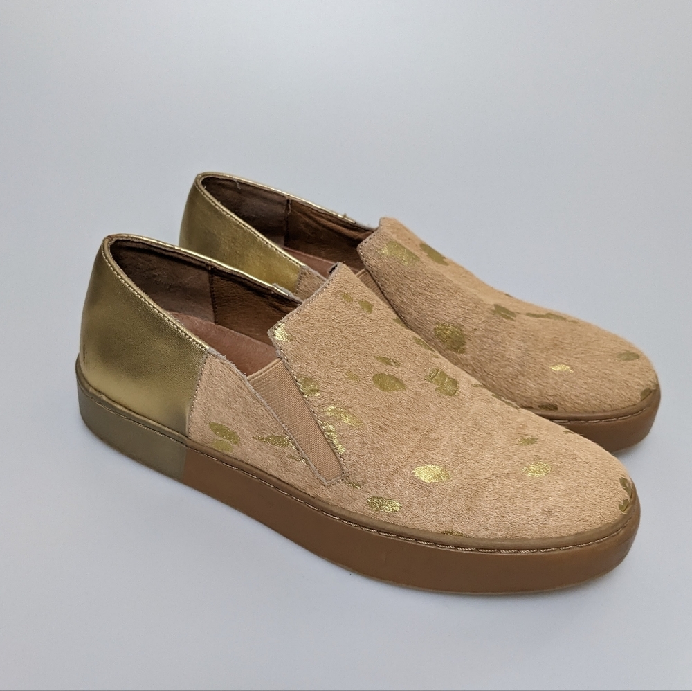 Free People Varsity Calf Hair Metallic Slip On Shoes